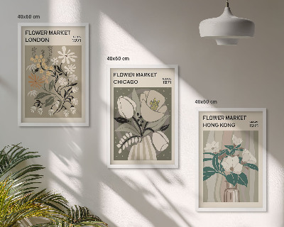Set tablouri pentru dormitor Târguri de flori Londra Chicago Hong Kong