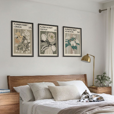 Set tablouri pentru dormitor Târguri de flori Londra Chicago Hong Kong