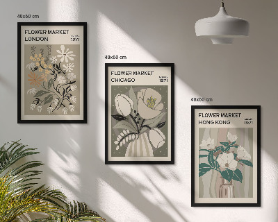 Set tablouri pentru dormitor Târguri de flori Londra Chicago Hong Kong
