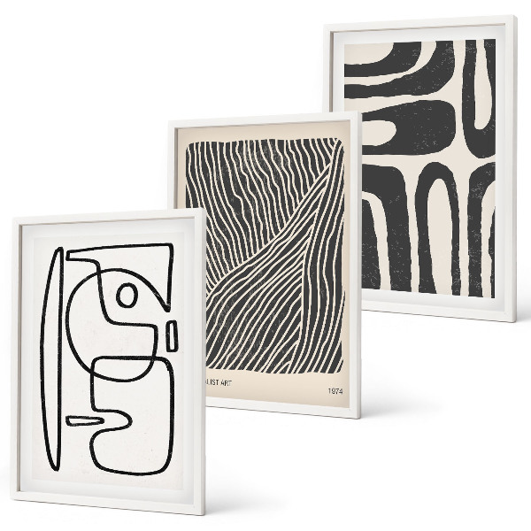 Set tablouri pentru dormitor Modele abstracte, linii, texturi