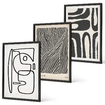 Set tablouri pentru dormitor cu modele abstracte, linii și texturi