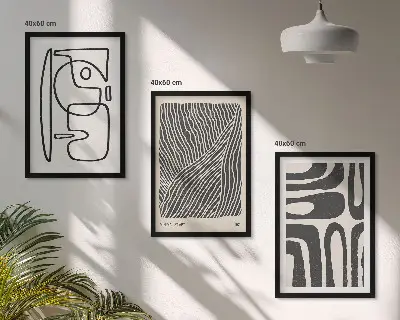 Set tablouri pentru dormitor cu modele abstracte, linii și texturi