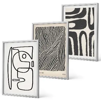 Set tablouri pentru dormitor cu modele abstracte, linii și texturi