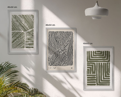Set tablouri decorative Modele linii forme verde