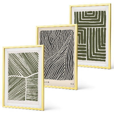 Set tablouri decorative Modele linii forme verde