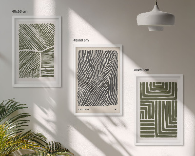 Set tablouri decorative Modele linii forme verde