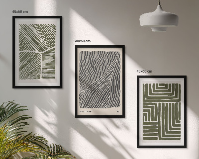 Set tablouri decorative Modele linii forme verde