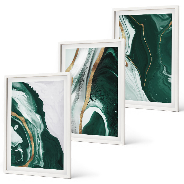 Set tablouri pentru dormitor Modele abstracte de vopsea verde
