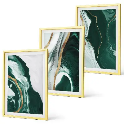 Set tablouri pentru dormitor cu modele abstracte de vopsea verde