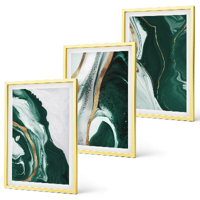 Set tablouri pentru dormitor Modele abstracte de vopsea verde