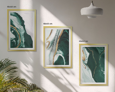Set tablouri pentru dormitor Modele abstracte de vopsea verde