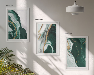 Set tablouri pentru dormitor Modele abstracte de vopsea verde