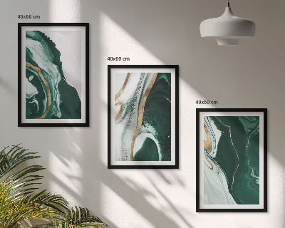 Set tablouri pentru dormitor Modele abstracte de vopsea verde
