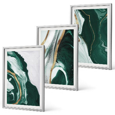 Set tablouri pentru dormitor Modele abstracte de vopsea verde