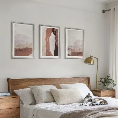 Set de tablouri pentru dormitor cu modele abstracte în nuanțe de maro și bej