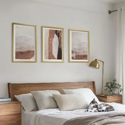 Set de tablouri pentru dormitor cu modele abstracte în nuanțe de maro și bej