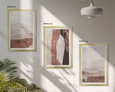 Set de tablouri pentru dormitor cu modele abstracte în nuanțe de maro și bej