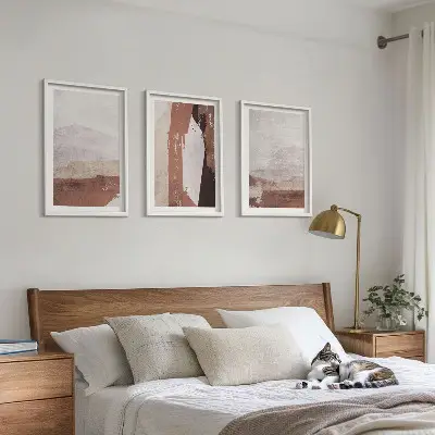 Set de tablouri pentru dormitor cu modele abstracte în nuanțe de maro și bej