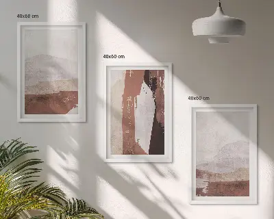 Set de tablouri pentru dormitor cu modele abstracte în nuanțe de maro și bej