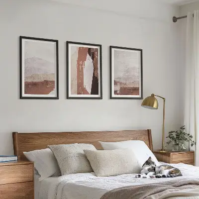 Set de tablouri pentru dormitor cu modele abstracte în nuanțe de maro și bej