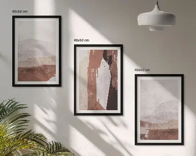 Set de tablouri pentru dormitor cu modele abstracte în nuanțe de maro și bej