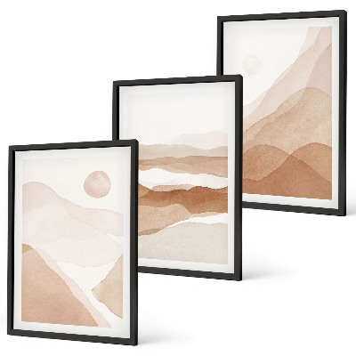 Set tablouri decorative Peisaje abstracte maro