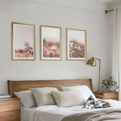 Set tablouri pentru dormitor cu peisaje de vară și pajiști cu flori sălbatice