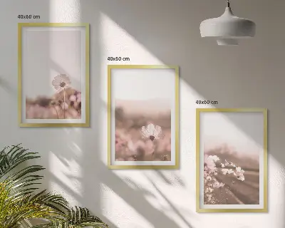 Set tablouri pentru dormitor cu peisaje de vară și pajiști cu flori sălbatice