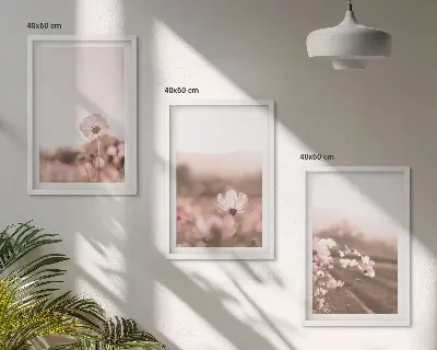 Set tablouri pentru dormitor cu peisaje de vară și pajiști cu flori sălbatice