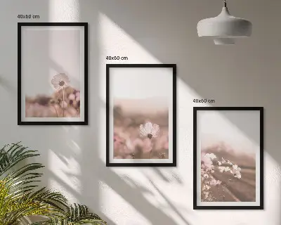 Set tablouri pentru dormitor cu peisaje de vară și pajiști cu flori sălbatice