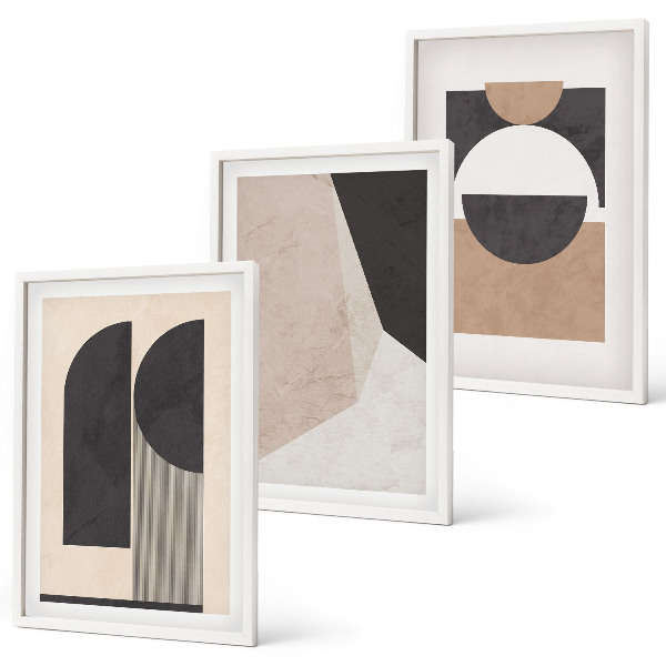 Set tablouri decorative Forme abstracte bej maro