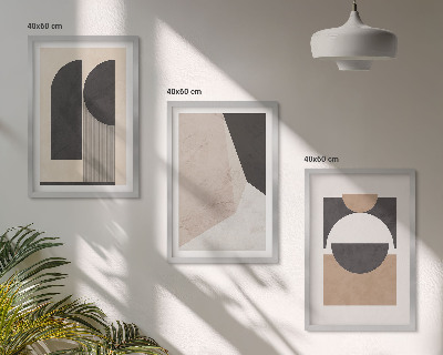 Set tablouri decorative Forme abstracte bej maro