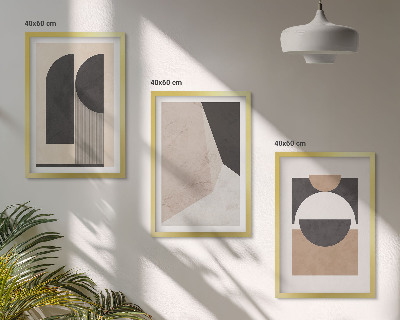 Set tablouri decorative Forme abstracte bej maro