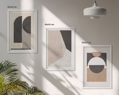 Set tablouri decorative Forme abstracte bej maro