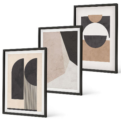 Set tablouri decorative Forme abstracte bej maro