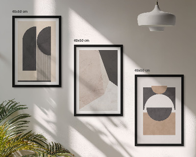 Set tablouri decorative Forme abstracte bej maro