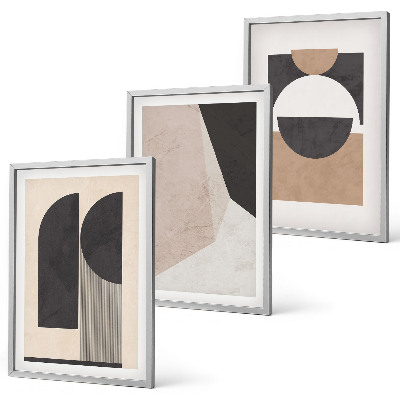 Set tablouri decorative Forme abstracte bej maro