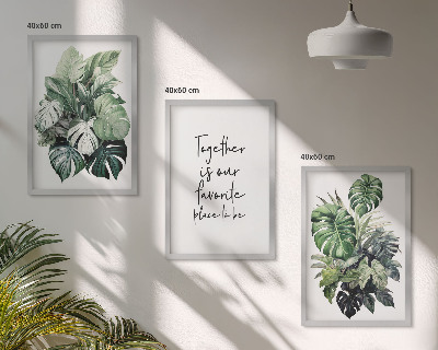 Set tablouri pentru dormitor Frunze verzi de plante tropicale