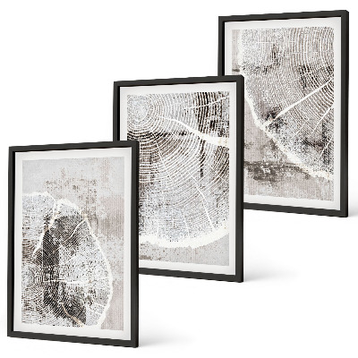 Set tablouri decorative Modele gri de fibre de lemn