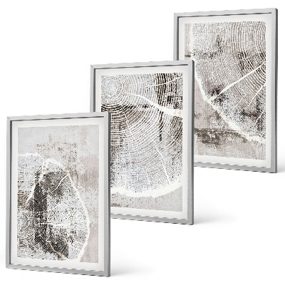 Set tablouri decorative Modele gri de fibre de lemn