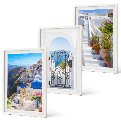 Set tablouri pentru dormitor Arhitectura din Santorini, Oia