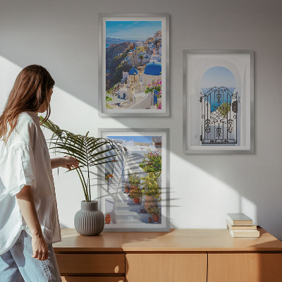 Set tablouri pentru dormitor Arhitectura din Santorini, Oia