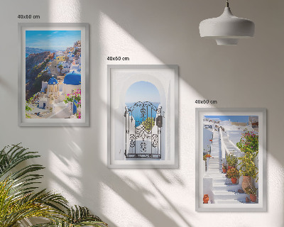 Set tablouri pentru dormitor Arhitectura din Santorini, Oia