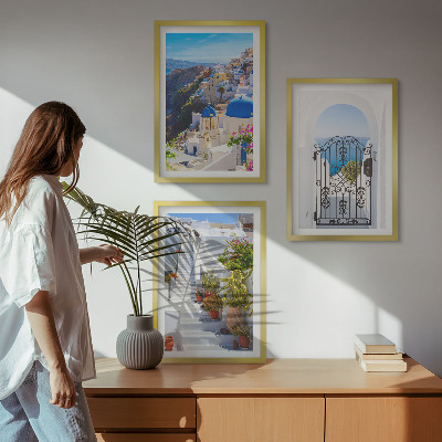 Set tablouri pentru dormitor Arhitectura din Santorini, Oia
