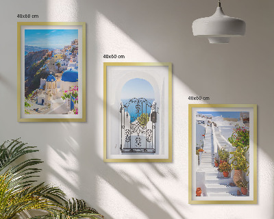 Set tablouri pentru dormitor Arhitectura din Santorini, Oia