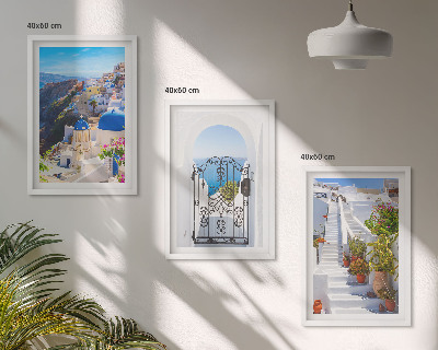 Set tablouri pentru dormitor Arhitectura din Santorini, Oia