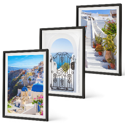 Set tablouri pentru dormitor Arhitectura din Santorini, Oia