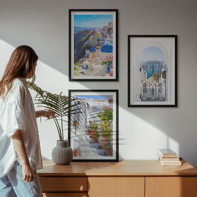 Set tablouri pentru dormitor Arhitectura din Santorini, Oia