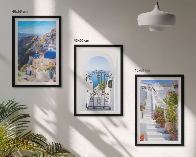 Set tablouri pentru dormitor Arhitectura din Santorini, Oia