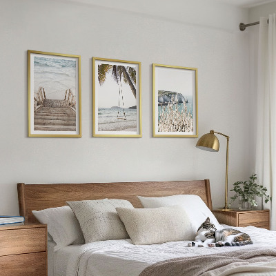 Set tablouri decorative Leagăn de scări din lemn pentru plajă